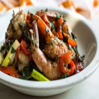 Stir-Fried Shrimp With Spicy Greens image