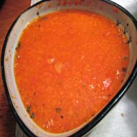 Roasted Red Pepper Soup With Orange Cream image