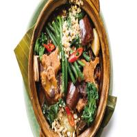 Kare-Kare with Beans, Baby Bok Choy, and Eggplant image