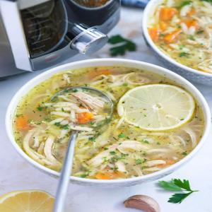 Easy Instant Pot Lemon Chicken Orzo Soup - Piping Pot Curry_image