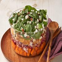 Layered Sweet Potato and Spinach Salad image
