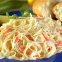 Angel Hair Pasta and Crab With Alfredo Sauce image