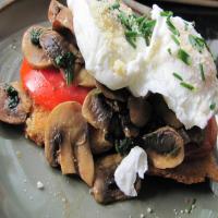 Poached Eggs With Mushrooms and Tomatoes image