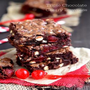 Triple Chocolate Cherry Brownies_image