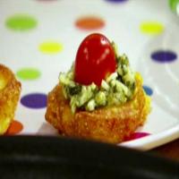 Crispy Corn Fritters with Tomato Salad image