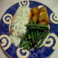 Salmon With Cucumber-Dill Sauce image