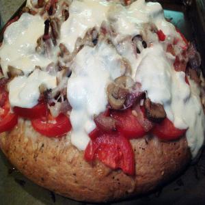 Focaccia Topped With Tomato & Mushrooms image