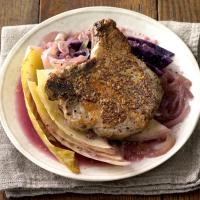 Dijon Pork Chops with Cabbage and Fennel image