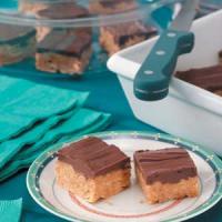 Chocolate Butterscotch Peanut Butter Cereal Bars with_image