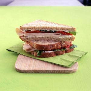 Turkey Sandwich with Ricotta, Red Peppers, and Arugula_image