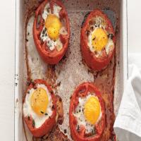 Baked Eggs in Whole Roasted Tomatoes image