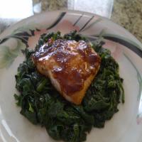 Javanese Roasted Salmon and Wilted Spinach image