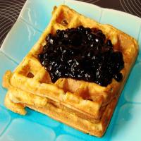 Lemon-Poppy Seed Waffles with Blueberry Sauce image