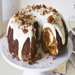 Carrot-Pecan Cheesecake-Swirl Cake_image