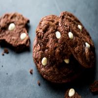 Chocolate Cookies With White Chocolate and Cherries image