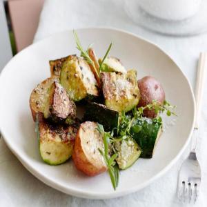 Broiled Zucchini and Potatoes with Parmesan Crust_image