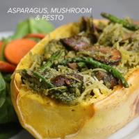 Asparagus And Mushroom Pesto Spaghetti Squash Recipe by Tasty image