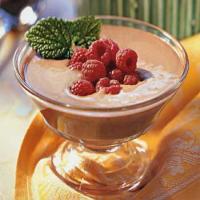 Chocolate-Frangelico Crème Anglaise Coupes with Fresh Raspberries_image