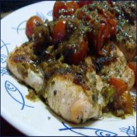 Pan-Seared Crusted Salmon With Cherry Tomato-ginger Sauce image