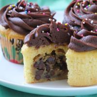 Chocolate Chip Cookie Dough + Cupcake = The BEST Cupcake. Ever._image