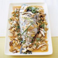 Chinese-Style Steamed Sea Bass with Vegetables image