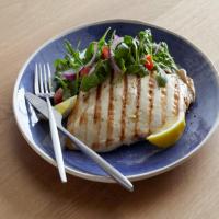 Grilled Chicken Paillard with Lemon and Black Pepper and Arugula-Tomato Salad image