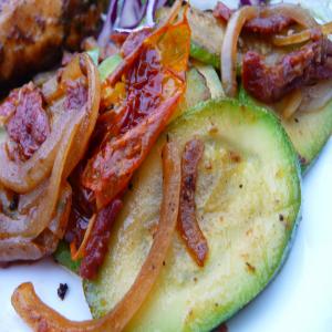 Zucchini/ Courgettes Sauteed With Sun-Dried Tomatoes image