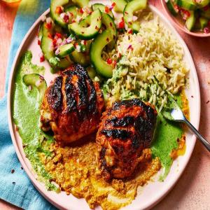 Tandoori-ish chicken with lime-pickled cucumber_image