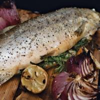Cedar-Planked Char with Wood-Grilled Onions_image