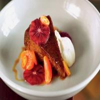 Sticky Toffee Pudding with Blood Orange, Tangerine, and Whipped Crème Fraîche_image