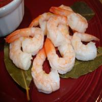 Poached Shrimp With Bay Leaves and Lemon image
