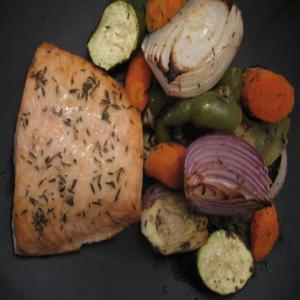 Salmon With Roasted Vegetables image