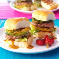 Pork Burgers with Grilled Pineapple & Peppers_image