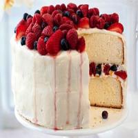 Orange Layer Cake with Buttercream Frosting and Berries image