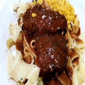 Awesome Fork Tender Steak & Gravy - Over Noodles_image