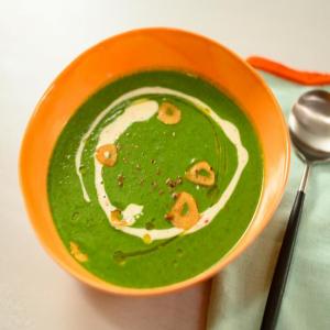 Bright Green Soup with Quick Homemade Garlic-Chili Oil_image