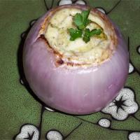 Roasted Red Onions Stuffed With Mascarpone Cheese_image