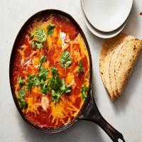 Vegetarian Skillet Chili With Eggs and Cheddar_image
