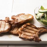 Grilled Pork Chops with Cucumber-Dill Salad_image