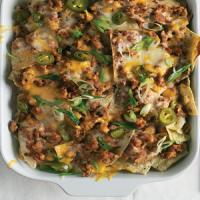 Spicy Sausage, Bean, and Cheese Nachos image