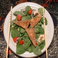 Fried Tofu and Spinach Salad_image