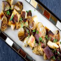 Quince With Cipollini Onions and Bacon image