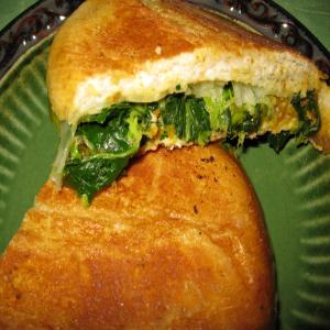 Green Panini With Roasted Peppers and Gruyere Cheese image