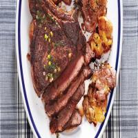 Seared Rib-Eye Steak with Smashed Potatoes_image