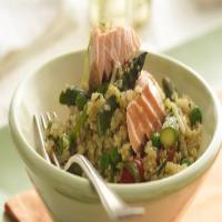 Quinoa Pilaf with Salmon and Asparagus image