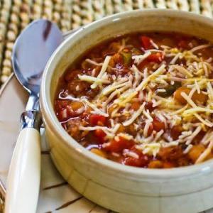 Crockpot Sausage, Peppers, and Cannellini Bean Stew with Parmesan_image