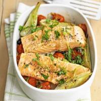 Baked salmon with fennel & tomatoes_image