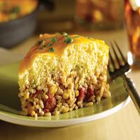 Skillet Spanish Rice With Cornbread Topping image