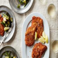 Classic Chicken Schnitzel With Smashed Cucumbers_image