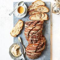 Twisted spiced bread with honey & tahini butter image